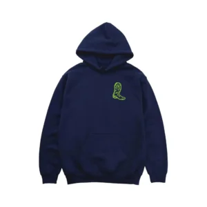 Navy Blue Smiley Boot Graphic Hoodie